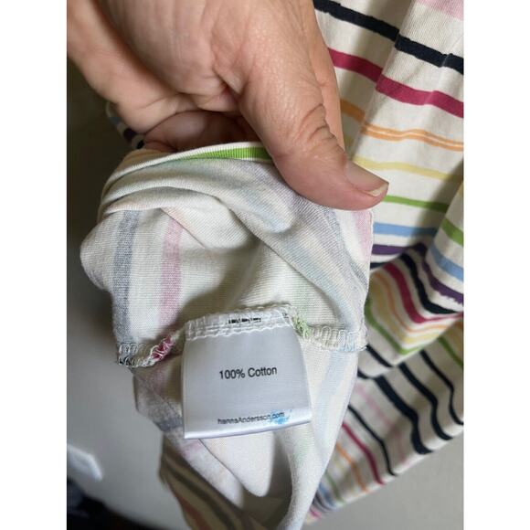 Hanna Andersson Multicolor Striped Dress Size 140 Girls 10 Sleeveless Rainbow - Picture 4 of 4